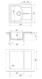 Кухонная мойка Florentina Паола 620 мокко